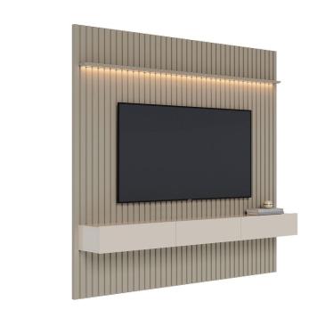 Imagem de Home Ripado Flow 2.2 LED Gianduia com Off White - MóveisAqui