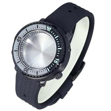 Imagem de FEIYASHI Caixa de relógio de vidro de cristal de safira preta, 100 m, à prova d'água, aço inoxidável para NH34 NH35, movimento atum, tartaruga, relógio enlatado, 11 NH35 movimento + anel capítulo