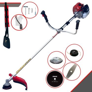 Imagem de Roçadeira Lateral Completa Kawashima BCJ431L Motor 2T 43cc 10000rpm 1,7HP de Potência Com Carretel e Faca 2 Pontas + Faca 80 Dentes + Escova de Aço