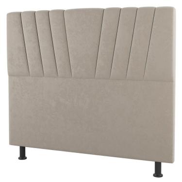 Imagem de Cabeceira Cama Box Solteiro Dublin 90cm Suede Bege - Abmaza
