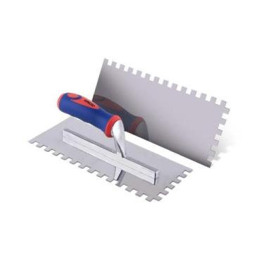 Imagem de Desempenadeira Aço Inox Dentada 12x28cm com Cabo Emborrachado - Roma