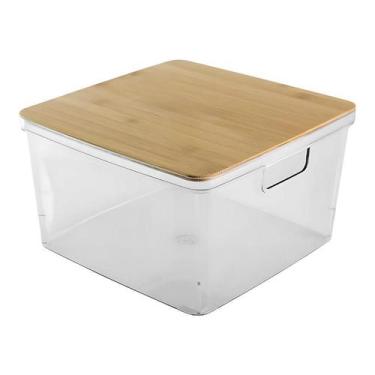 Imagem de Caixa Quadrada Decorativa Organizadora Armário Em Acrílico Transparent