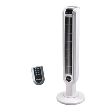Imagem de Lasko Ventilador de torre oscilante com controle remoto, 3 velocidades silenciosas, temporizador para quarto, cozinha, uso no escritório, branco, 91 cm 2510