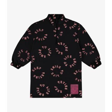 Imagem de Vestido Infantil Manga Longa Rovi Kids Preto-Feminino