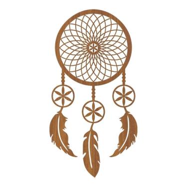 Imagem de Quadro Decorativo Mdf Carvalho Filtro Dos Sonhos 40X20Cm