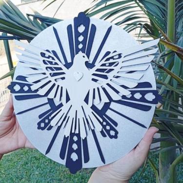 Imagem de Decoração Católica Religiosa Divino Espirito Santo Vazado Mdf Aplique 