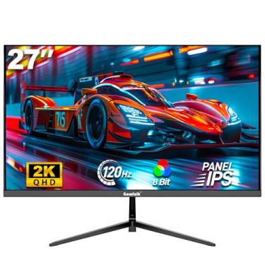 Imagem de Gawfolk Monitor de jogos 68.6 cm QHD IPS, tela de PC 120Hz 2K (2560×1440P), tela ultrafina de computador com moldura zero para negócios em casa, DP, HDMI, montagem na parede