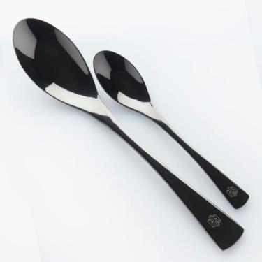 Imagem de Colheres de chapeamento Chef Frank Haasnoot | Conjunto de colheres Rocher | Preto | 2 peças de colheres Quenelle | Ferramentas culinárias | Utensílios | Kit de colher Rocher grande e pequena | Estilo