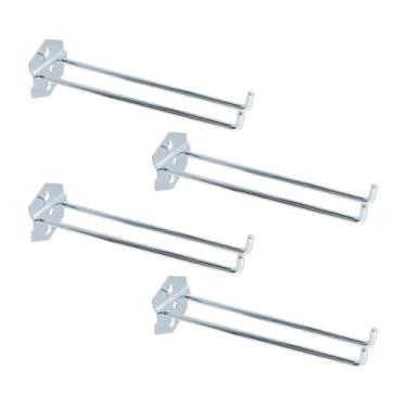 Imagem de Rannb Ganchos de Pegboard Ganchos de metal resistente de aço de 9,5 cm para quadros espaçados de 2,8 cm, ganchos de parede de braço duplo para organizar ferramentas em casa ou garagem, 20 cm de