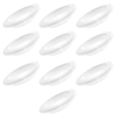 Imagem de Tsnamay 10 peças de flange dividida na parede, cobertura de dutos de ar condicionado de PVC para dutos de ar condicionado, dutos de fiação para furos de 10 a 11 cm