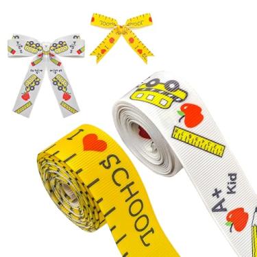 Imagem de Fita de volta às aulas fita régua tema professor amarelo lápis fitas escolares para artesanato