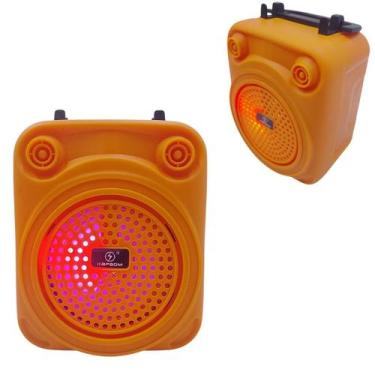Imagem de Caixinha De Som Bluetooth Led Rgb 10w Ka-9112 - Kapbom, Laranja