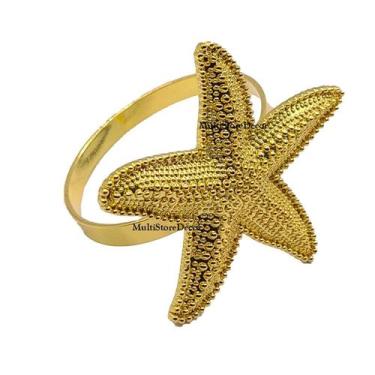 Imagem de KIT 04 Anel Argola Porta Guardanapo Prata Dourado Vários Modelos - Mul