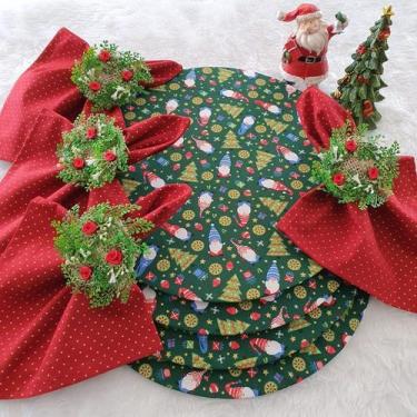 Imagem de Kit mesa posta natal papai noel capa de supla de 8 pçs - Criarte Opçõe
