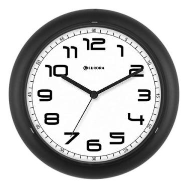 Imagem de Relogio de parede eurora 6517-034 preto, PRETO