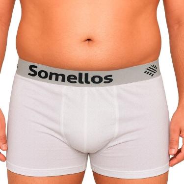 Imagem de Cueca Boxer Somellos Masculina Microfibra Premium Anatómica Confortável Azul, Branca e Preta