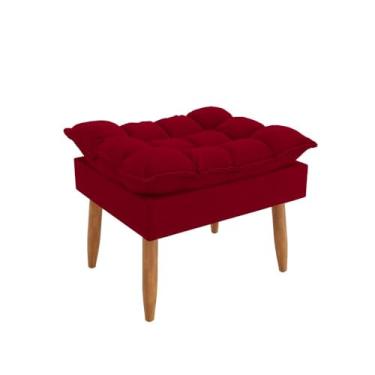 Imagem de Puff Luxo Sofisticação Decorativa para Sala Sofisticada Premium Cor:vermelho