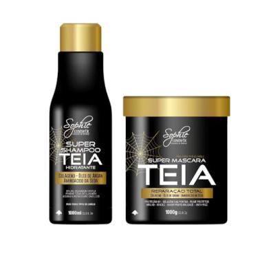Imagem de Kit Super Teia, Shampoo 1L + Máscara 1kg, Reparação Total com Colágeno, Óleo de Argan e Aminoácidos da Seda