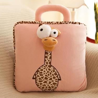 Imagem de Almofada Manta Conjunto De Travesseiro Cobertor 2 Em 1 Carro Escritório Para Cochilo (ROSA GIRAFA (QCBZ-161))