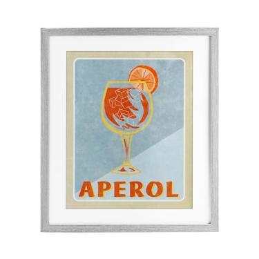 Imagem de Stupell Industries Impressão emoldurada vintage Aperol Spritz cinza sob vidro por Elizabeth Medley, 53 x 43 cm