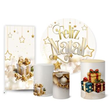 Imagem de Trio Capas Cilindro + Painel Sublimado + Painel Romano Natal (K2NAT077)