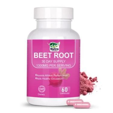 Imagem de Cápsulas de raiz de beterraba NutraNourish 1300mg para energia 60 cáps