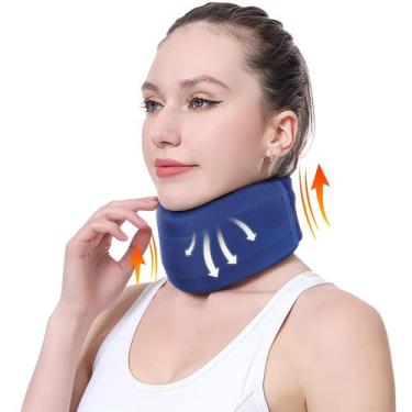 Imagem de Cinta de pescoço CozyHealth para dor e suporte no pescoço azul tamanho