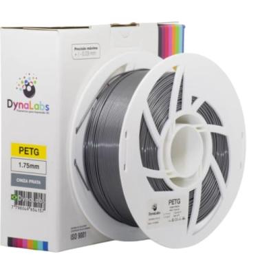 Imagem de Filamento Impressora 3d Petg Dynalabs 1.75mm 1kg Cor Cinza Prata