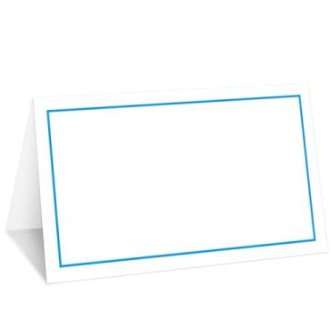 Imagem de Blue Border Place, conjunto de 25 cartões de nome de barraca para mesa, etiqueta de comida para casamento, chá de bebê, artigos de festa de jantar de aniversário -008