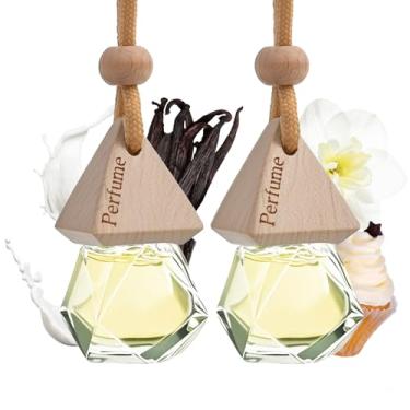 Imagem de Aromatizador de ar de carro de óleo essencial, difusor de suspensão para interior de carro, de longa duração (mais de 60 dias), não tóxico e para presente, pacote com 2 lindos para mulheres, óleo de