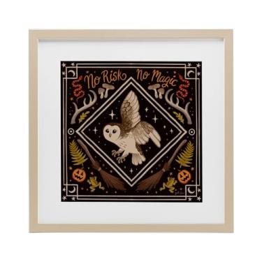 Imagem de Stupell Industries Impressão emoldurada No Risks or Magic Owl Birch Under Glass por Janelle Penner, 40,6 x 40,6 cm