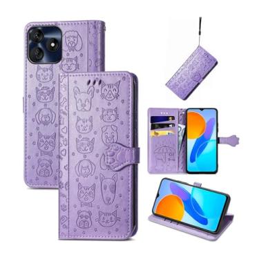 Imagem de Tuxiwei Capa para BLU G64L 5G, BLU G64L Capa Folio Flip, Carteira de Couro PU Padrão 3D em Relevo Bonito Animais de Estimação Capa Fina Suporte Suporte Fivela Magnética À Prova de Choque Protetora