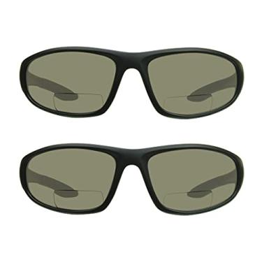 Imagem de proSPORT Z87.1 Óculos de sol bifocais de segurança ANSI para homens e mulheres leitores esportivos envoltório cinza escuro fumê preto + 1,50 +2,00 +2,50 +3,00, Fumê, 2 pares, Medium