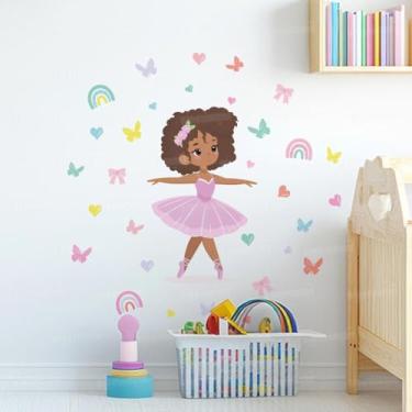 Imagem de Adesivo Lavável Infantil Bailarina Decorativo Para Parede Quarto Menina ou Bebê Bailarina 07