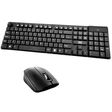 Imagem de Teclado e Mouse Sem Fio Multilaser Multimidia Preto USB, Preto