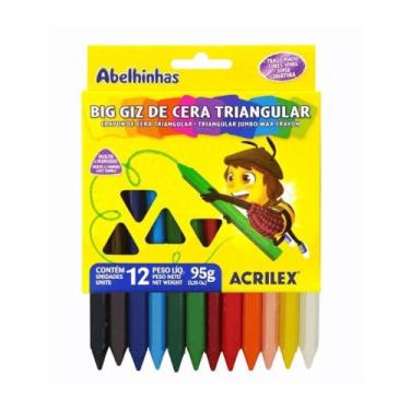 Imagem de Big Giz de Cera Triangular Acrilex 12 Cores 95g