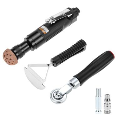 Imagem de QWORK Kit completo de amortecedor de pneu pneumático, inclui moedor de pneu pneumático, raspador de pneu e rolo de remendo de pneu