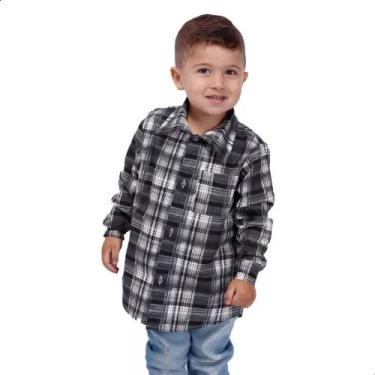 Imagem de Camisa Xadrez Infantil Unissex Tradicional Rodeio - Grito Final, Cinza