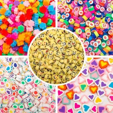 Imagem de Kit Miçanga Passante Fimo 10mm Variados 50pçs 30g - Macall