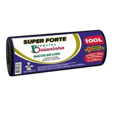 Imagem de Saco para Lixo em Rolo 100L Preto BAIANINHA pct c/20un