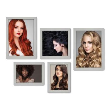 Imagem de Kit Com 5 Quadros Decorativos - Salão de Beleza - Cabeleireiro - Cores