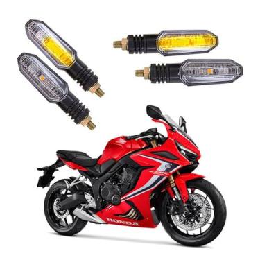 Imagem de Kit 4 Setas Sequenciais Pisca de Led Universal Modelo P50S Moto CBR 65
