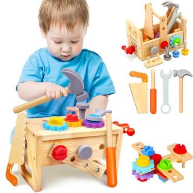 Imagem de Conjunto de ferramentas Mgtfbg Kids Wooden 29 unidades com caixa de 2 