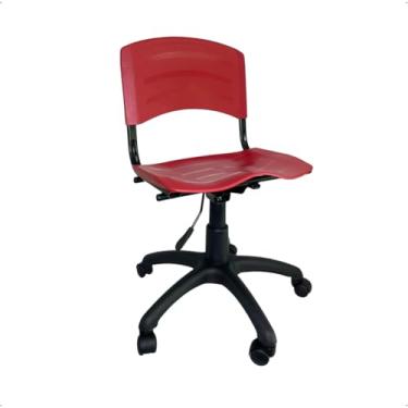 Imagem de Cadeira de Escritório ISO Max Secretária Giratória Vermelha com Altura Regulável e Base 360° Home Gourmet