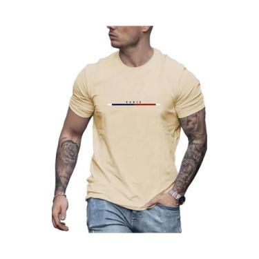 Imagem de Camiseta com capuz com estampa de Paris para homens casual outono inve