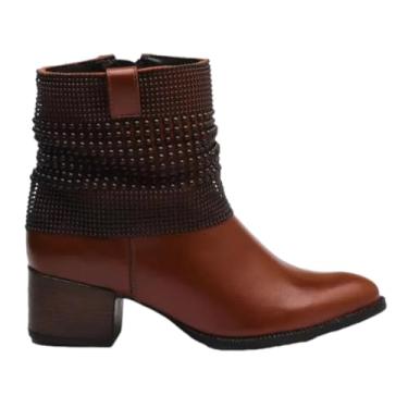 Imagem de Bota Cano Curto Feminina Country Com Manta 18.121, Café, 36