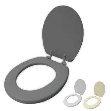 Imagem de Assento Sanitário Almofadado Com Tampa de Vaso Universal Branco Creme 