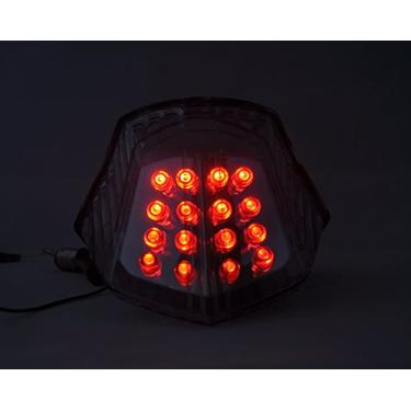Imagem de Topzone Luzes traseiras de LED para motocicletas Lightings com luz traseira de freio com indicadores de luz de seta integrados para Yamaha 09-13 XJ6 09-13 FZ6