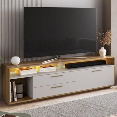 Imagem de Rack para TV Até 75 Polegadas Reims 1 Porta 2 Gavetas com Led Arenas - Art In Móveis