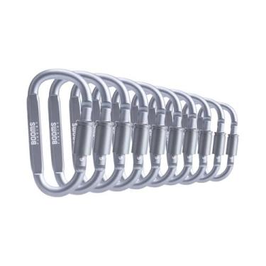 Imagem de Mosquetão De Alumínio Com Anel Em D E Trava De Rosca, Gancho De Viagem